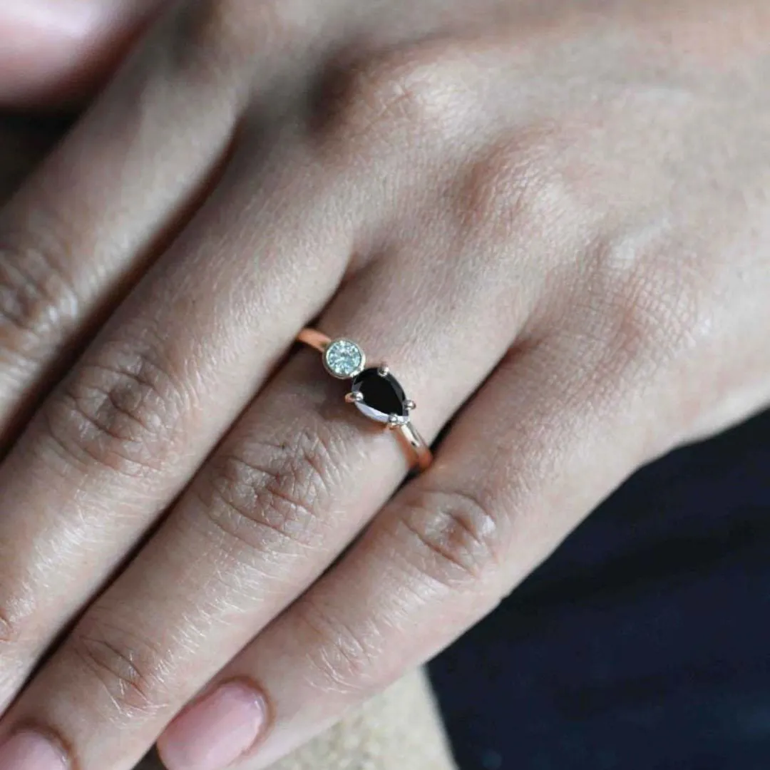 /public/photos/live/Pear Cut East West Black Moissanite Two Stone Ring 818 (3).webp